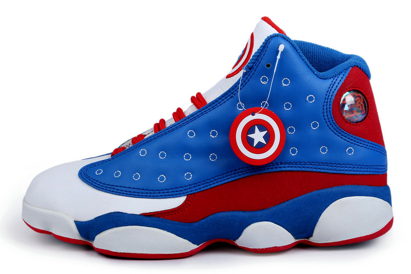 New Arrival Jordan 13 Captain America Edition Blue White Red Shoes